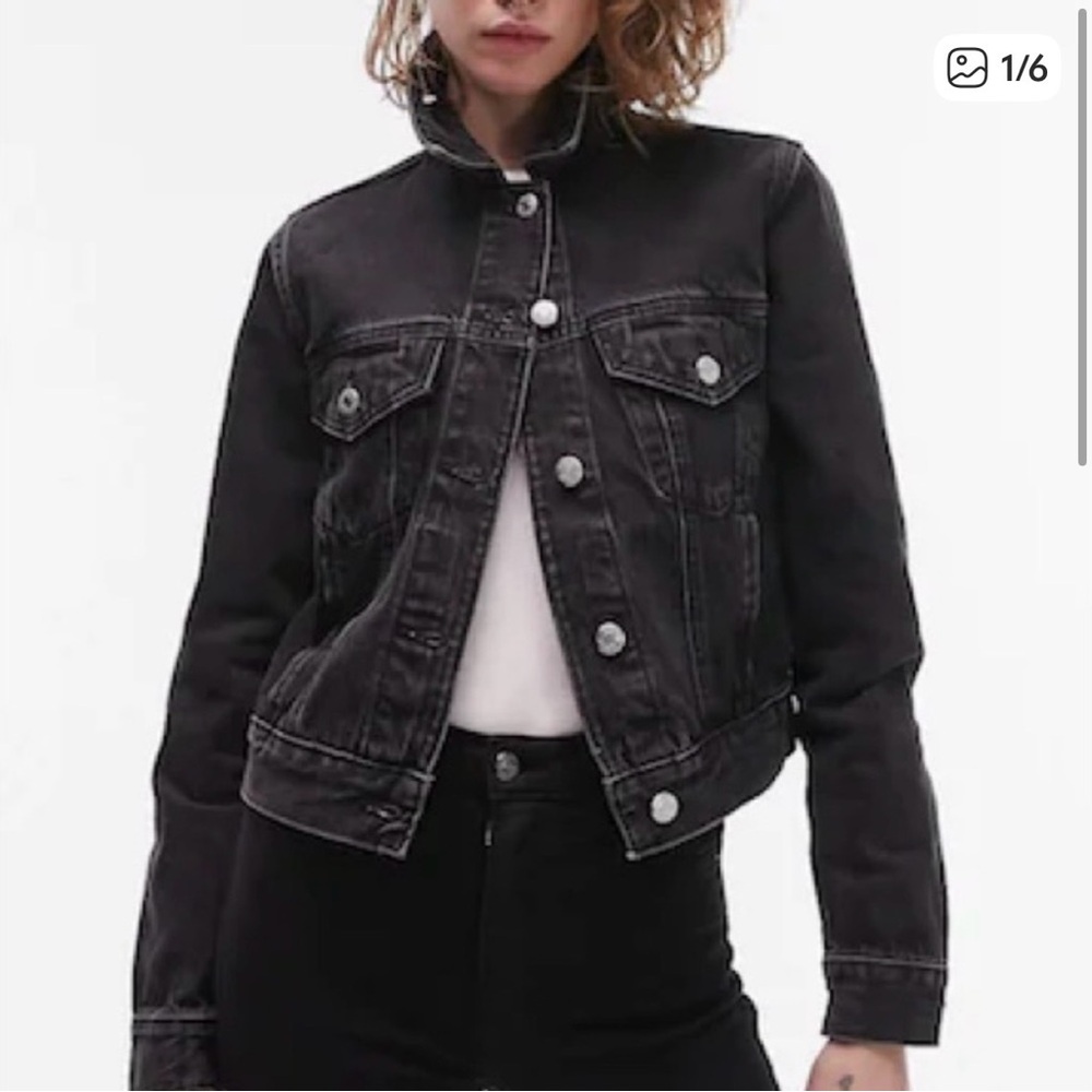 Topshop Charcoal Denim Jacket